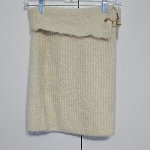 ❤️ Wild Fable Cream‎ Wool Mini Skirt with Gold Accent